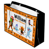 ハロウィーントリック・オア・トリート・パレードパーソナライズされたバッグ ラージペーパーバッグ (裏面アングル)