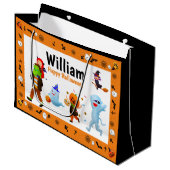 ハロウィーントリック・オア・トリート・パレードパーソナライズされたバッグ ラージペーパーバッグ (正面アングル)