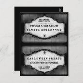 ハロウィーントリッツフードテントカード – グレー&ブラック ポストカード (正面/裏面)