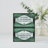 ハロウィーントリーツフードテントカード – グリーン ポストカード (スタンド正面)