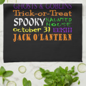 ハロウィーントリートと権利 キッチンタオル (折り畳み)