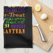 ハロウィーントリートと権利 キッチンタオル (四つ折り)