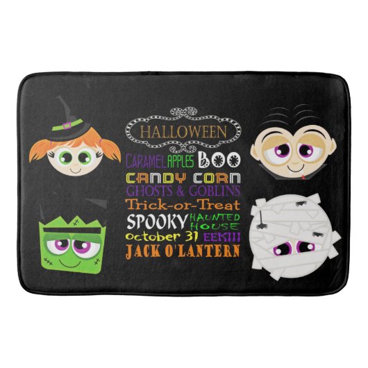 ハロウィーントリートと権利 バスマット (正面)