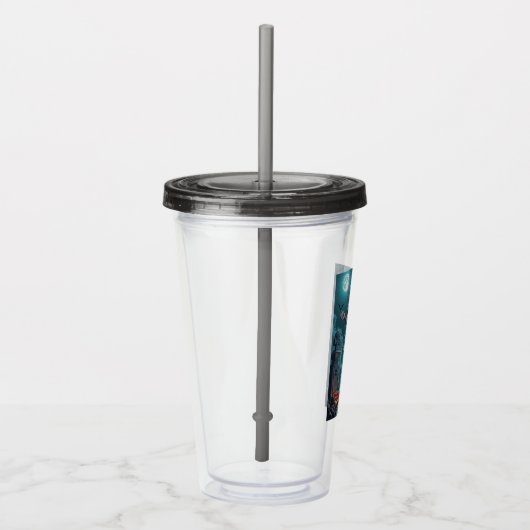 ハロウィーントリートまたはゾンビガールフレンドw脳 アクリルタンブラー (右)