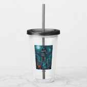 ハロウィーントリートまたはゾンビガールフレンドw脳 アクリルタンブラー (正面)