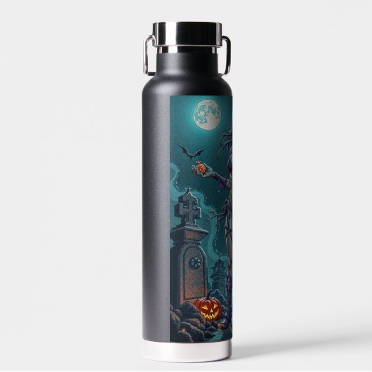 ハロウィーントリートまたはゾンビガールフレンドw脳 ウォーターボトル (正面)
