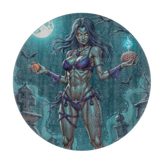 ハロウィーントリートまたはゾンビガールフレンドw脳 カッティングボード (正面)