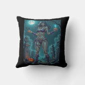 ハロウィーントリートまたはゾンビガールフレンドw脳 クッション (裏面)