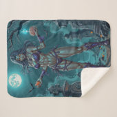 ハロウィーントリートまたはゾンビガールフレンドw脳 シェルパブランケット (正面(横))