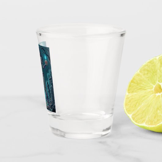 ハロウィーントリートまたはゾンビガールフレンドw脳 ショットグラス (右)