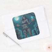 ハロウィーントリートまたはゾンビガールフレンドw脳 スクエアシール (封筒)