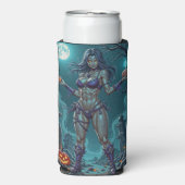 ハロウィーントリートまたはゾンビガールフレンドw脳 スリム缶クーラー (Seltzer正面)