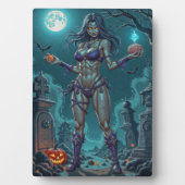 ハロウィーントリートまたはゾンビガールフレンドw脳 フォトプラーク (正面)