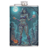 ハロウィーントリートまたはゾンビガールフレンドw脳 フラスク (正面)