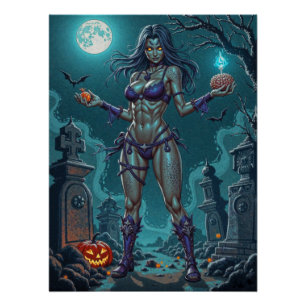 ハロウィーントリートまたはゾンビガールフレンドw脳 ポスター