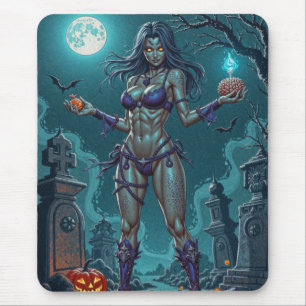 ハロウィーントリートまたはゾンビガールフレンドw脳 マウスパッド