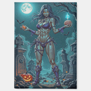 ハロウィーントリートまたはゾンビガールフレンドw脳 マグネット