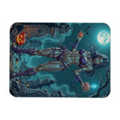 ハロウィーントリートまたはゾンビガールフレンドw脳 マグネット (横)