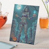 ハロウィーントリートまたはゾンビガールフレンドw脳 台座サイン (インサイチュ)