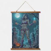 ハロウィーントリートまたはゾンビガールフレンドw脳 吊り下げ型タペストリー (正面)