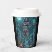 ハロウィーントリートまたはゾンビガールフレンドw脳 紙コップ (裏面)