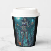 ハロウィーントリートまたはゾンビガールフレンドw脳 紙コップ (正面)