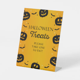 ハロウィーントリートカンプキ食べンとこうもり 台座サイン