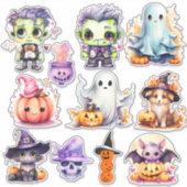 ハロウィーントリートステッカー、かわいいスポックビニールシール シール (正面)