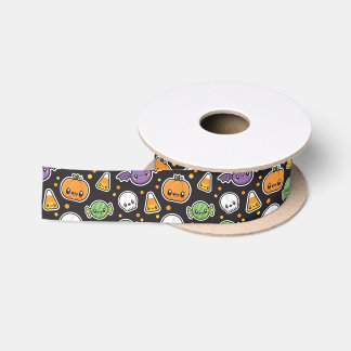 ハロウィーントリートパターン サテンリボン