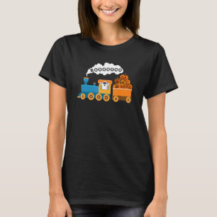 ハロウィーントレインブー幽霊パンプキントドラーキッズボーイ Tシャツ