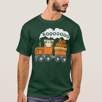 ハロウィーントレインボーおもしろい幽霊パンプキントドラーキ Tシャツ
