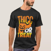 ハロウィーントレーニングカボチャ重量挙げThiccまたはT Tシャツ (正面)