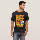 ハロウィーントレーニングカボチャ重量挙げThiccまたはT Tシャツ (正面フル)