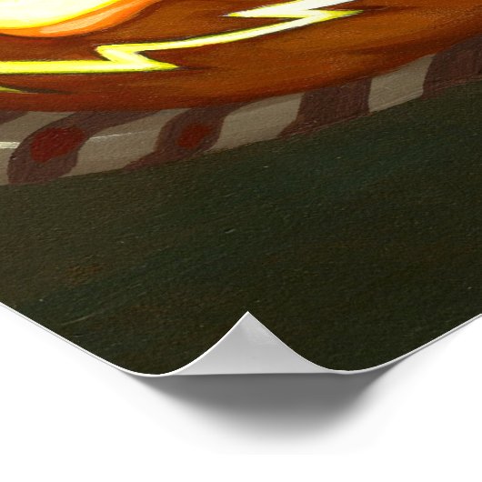 ハロウィーントワイライトゴシックフェアリーのパンプキンアートプリント ポスター (角)