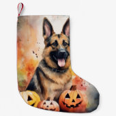 ハロウィーンドイツの羊飼いカボチャ怖い スモールクリスマスストッキング (正面)