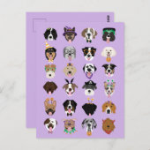 ハロウィーンドッグ顔 ポストカード (正面/裏面)