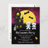 ハロウィーンドファンシーレスパーティーミイムピンク ポストカード (正面/裏面)