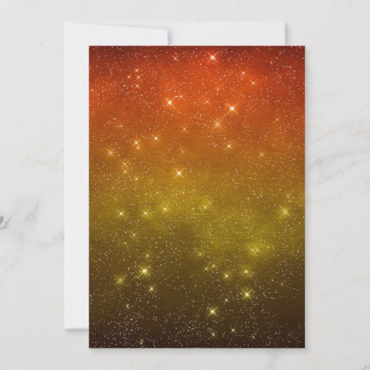 ハロウィーンドファンシーレス誕生日ウィッチ幽霊オレンジ 招待状 (裏面)