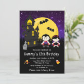 ハロウィーンドファンシーレス誕生日ヴァンパイレスパープル 招待状 (スタンド正面)