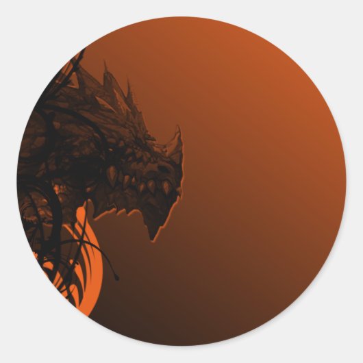 ハロウィーンドラゴンonオレンジ ラウンドシール (正面)
