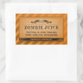 ハロウィーンドリンクまたはトリートラベルオレンジストライプ色の大 長方形シール (バッグ)