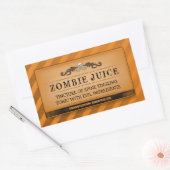 ハロウィーンドリンクまたはトリートラベルオレンジストライプ色の大 長方形シール (封筒)