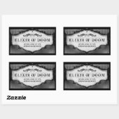 ハロウィーンドリンクまたはトリートラベル大 – グレー 長方形シール (シート)