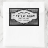 ハロウィーンドリンクまたはトリートラベル大 – グレー 長方形シール (バッグ)