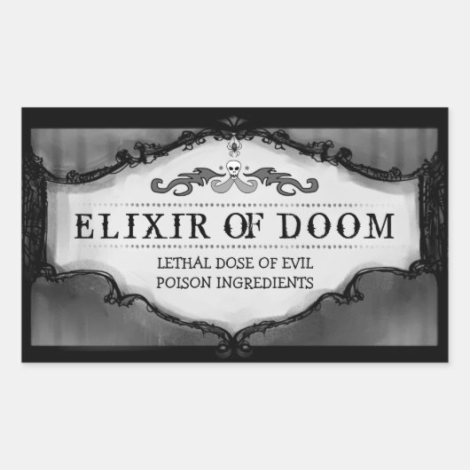 ハロウィーンドリンクまたはトリートラベル大 – グレー 長方形シール (正面)