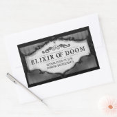 ハロウィーンドリンクまたはトリートラベル大 – グレー 長方形シール (封筒)