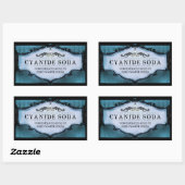 ハロウィーンドリンクまたはトリートラベル大 – 怖い青 長方形シール (シート)