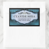 ハロウィーンドリンクまたはトリートラベル大 – 怖い青 長方形シール (バッグ)