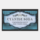 ハロウィーンドリンクまたはトリートラベル大 – 怖い青 長方形シール (正面)