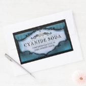 ハロウィーンドリンクまたはトリートラベル大 – 怖い青 長方形シール (封筒)